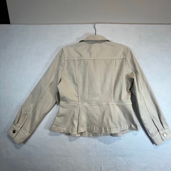 Liverpool Los Angeles Peplum Jacket NWT: Cappucino Stripe Petite Small (PS) - Picture 2 of 6